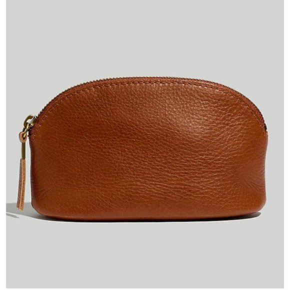 Madewell Handbags - Madewell Leather Makeup Pouch English Saddle AE343 D